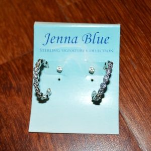 Jenna Blue Hoop and Stud Earrings